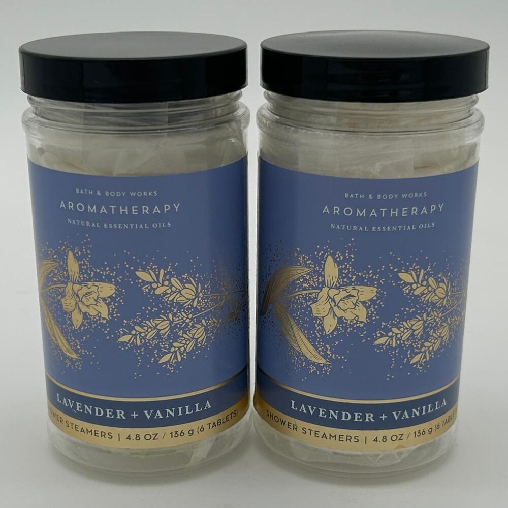 Bath & Body Works Lavender Vanilla Shower Steamers 4.8oz Lot of 2 New